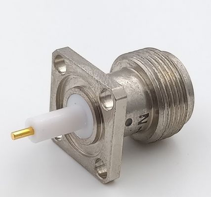 PCB Mounting N Type Rf Connector Female Flanged With 4 Holes With Micro - Stripe
