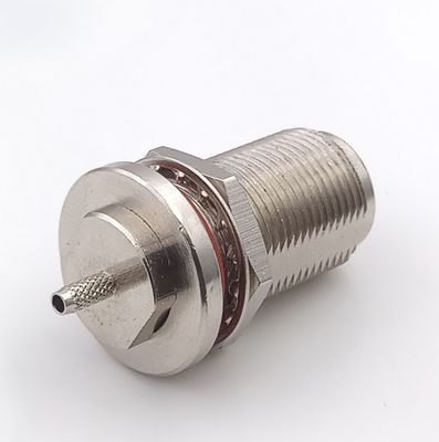 N Type Female RF Coaxial Connector  Nut Mounting With Crimp For Cable