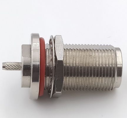 N Type Female RF Coaxial Connector  Nut Mounting With Crimp For Cable