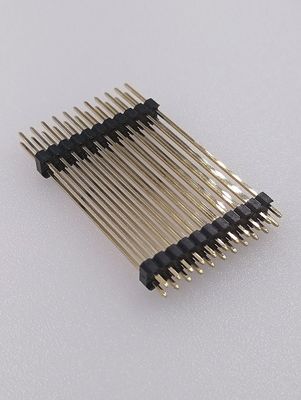 Dual Plastic Straight  Pin Header Connector 2.54mm Pitch 2x11 Pins DIP For PCB Mounting